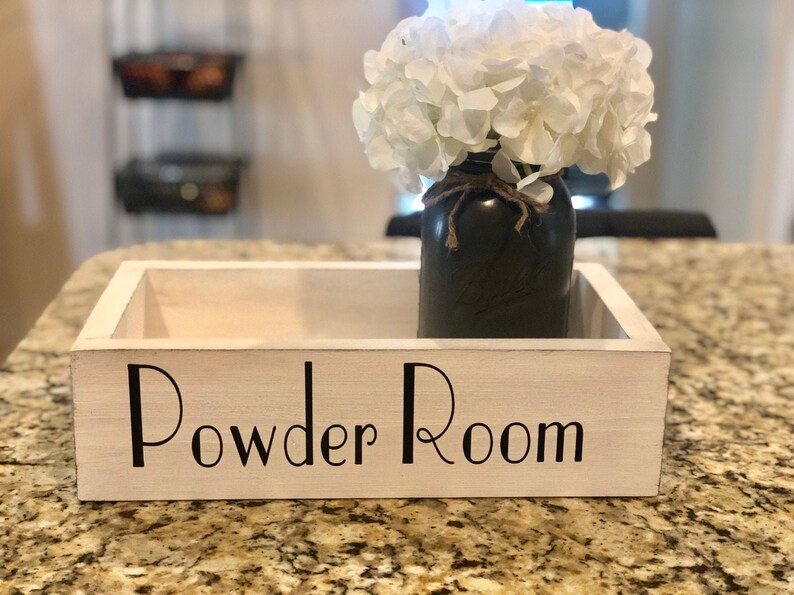 Wood Toilet Tank Box Powder Room Storage Pretty Bathroom Etsy