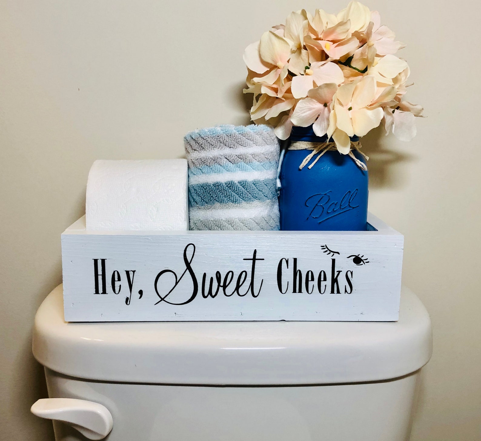 Hello Sweet Cheeks Toilet Box Bathroom Toilet Tray Bathroom Etsy