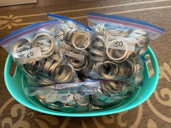 Ball Canning Supplies, NEW 150 Ball Mason Jar Regular Mouth Lids and 50 Ball Mason Jar Regular Mouth Rings, Quart Mason Jar Accessories