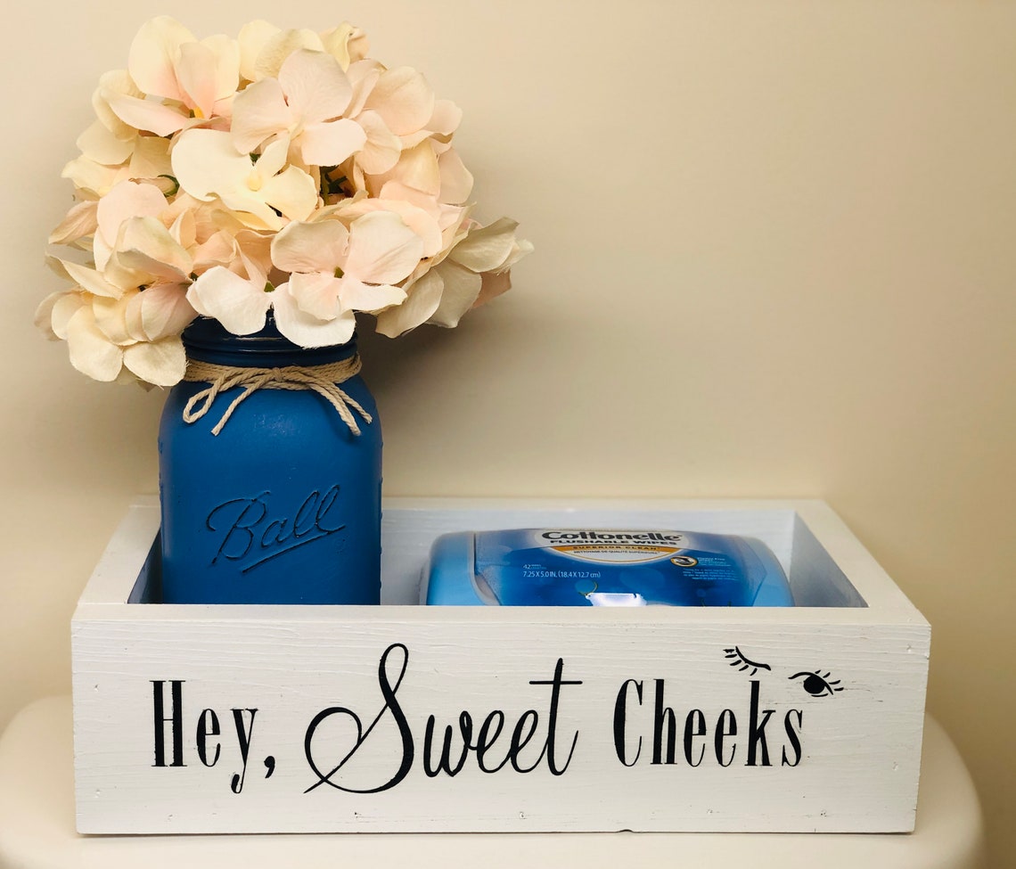 Hello Sweet Cheeks Toilet Box Bathroom Toilet Tray Bathroom Etsy