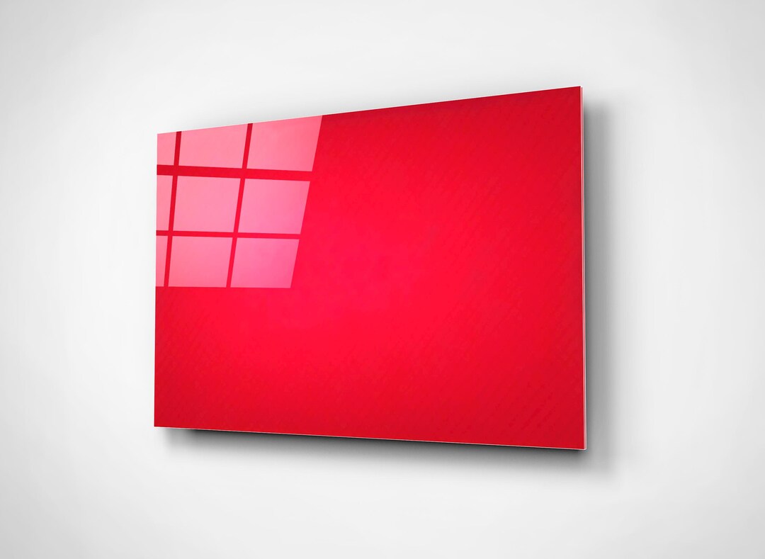 Screen Rouge Total Red Tempered Glass Wall Art, Modern Minimalist Decor - Etsy