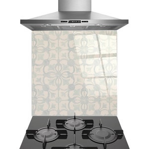 Classic Tile Pattern Kitchen Backsplash, Tempered Glass Wall Art ...