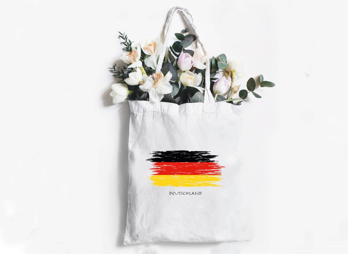 Germany Flag Tote Bag Cotton Canvas Tote Bag Marcket Bag Etsy
