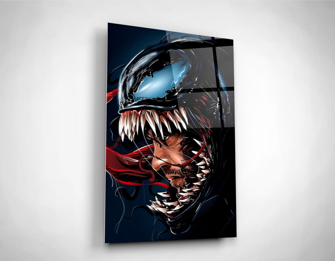 Venom Glass Wall Art, Tempered Glass Print, Avengers Lover Present