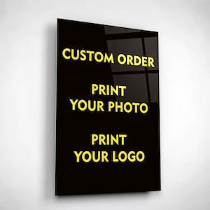 Personalized Print Wall Art Tempered Glass, Custom Print Your Photo on the Glass, Logo Print, Photo collage, Personalized Gift