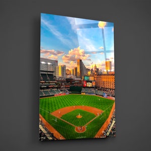 Camden Yards Baltimore Baseball Stadium Wall Art Tempered Glass Poster Baseball Fan Gift Wall Handing Office Home Decor American Sport Print