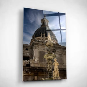 Palermo Cathedral, Sicily Wall Art- Italian Cityscape Tempered Glass Print