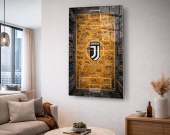 FC Juventus Wall Art - Tempered Glass Print, Modern Interior Decor, Football Fan Gift