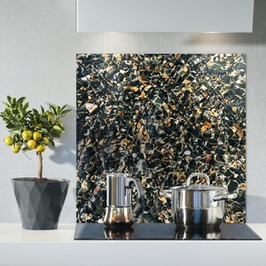 Glass Kitchen Backsplash, Sea stones print, Custom Size Splashboard, Kitchen Home decor, Natural pattern print, Tempered glass wall art