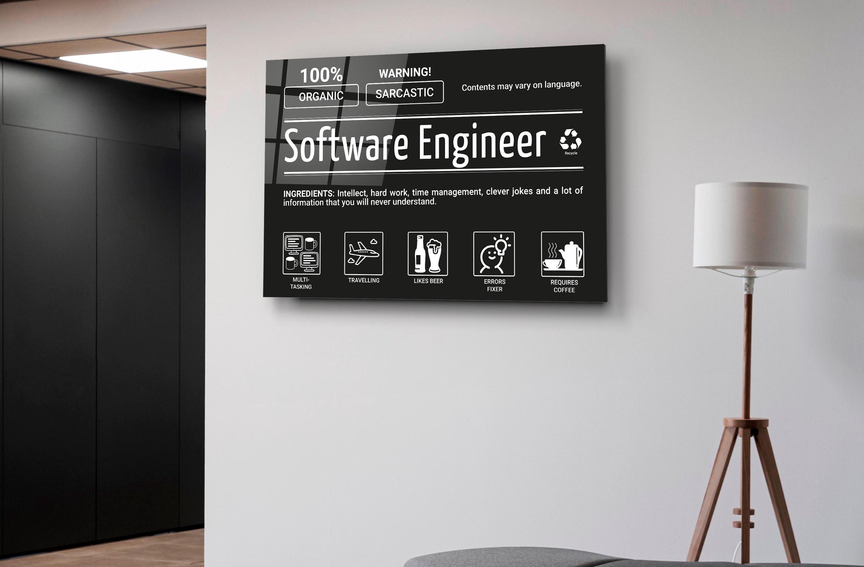 Software Engineer Glass Print – Funny Tech Office Decor - Etsy
