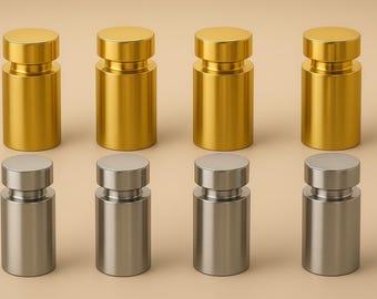 Separadores para letreros (paquete de 4): soportes de pared dorados y de acero inoxidable