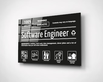 Glasprint software-ingenieur – grappig technisch kantoordecor