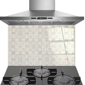 Classic Tile Pattern Kitchen Backsplash, Tempered Glass Wall Art ...