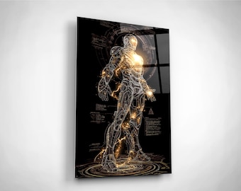 Iron man Tempered Glass Wall Art, Avengers Lover Present