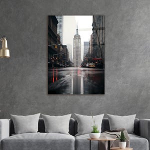 NYC Tempered Glass Wall Art: New York Cityscape Print