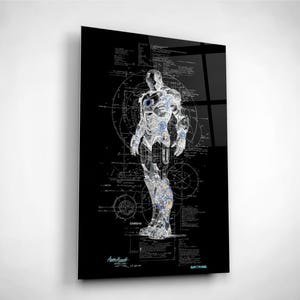 Iron Man-ritning i härdat glas - väggkonst: Avengers-dekor och present