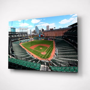 Oriole Park at Camden Yards Baseball Stadium Wall Art Tempered Glass Poster Baltimore Sityscape Baseball Fan Gift Sport Office Home Decor
