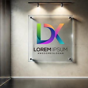 Logo Sign on Tempered Glass | Personalized Office Wall Art | Business Logo Print | Modern Branding Décor | Custom Print Glass | Gift