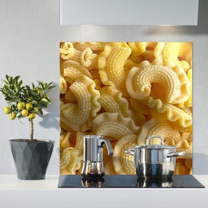 Pasta Pattern Tempered Glass Kitchen Backsplash: Custom Size Wall Art
