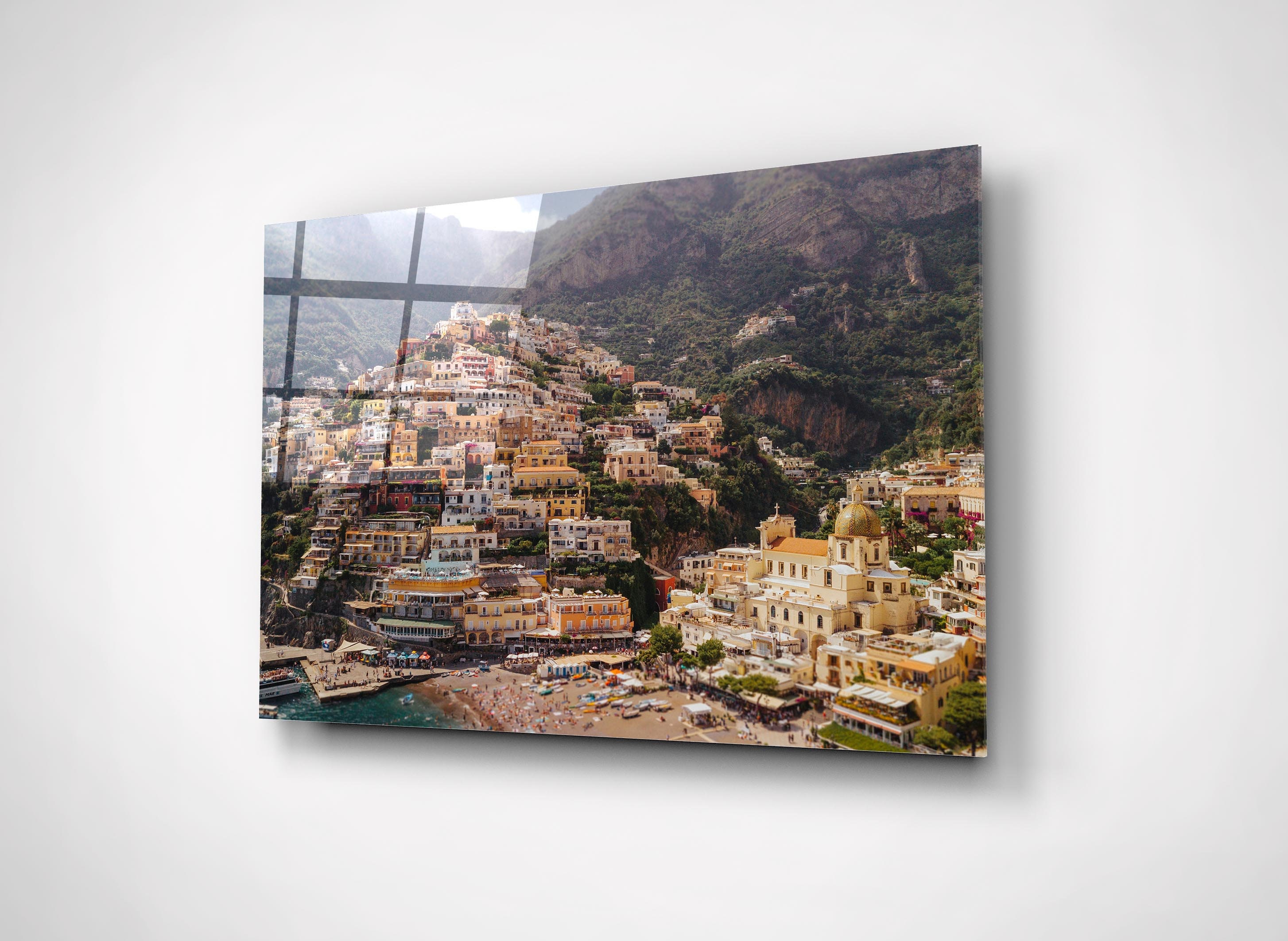 Amalfi View Wall Art Positano Tempered Glass Poster Print Vacation Holiday Italy Gift Mediterranean Landscape Wall Handing