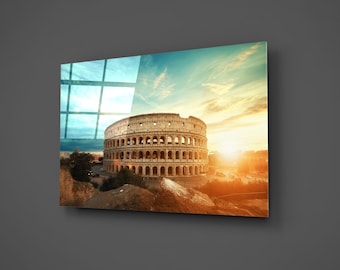 Amazing Colosseum Wall Art Rome Italy Tempered Glass Poster Italian Holiday Gift Wall Handing Office Home Decor