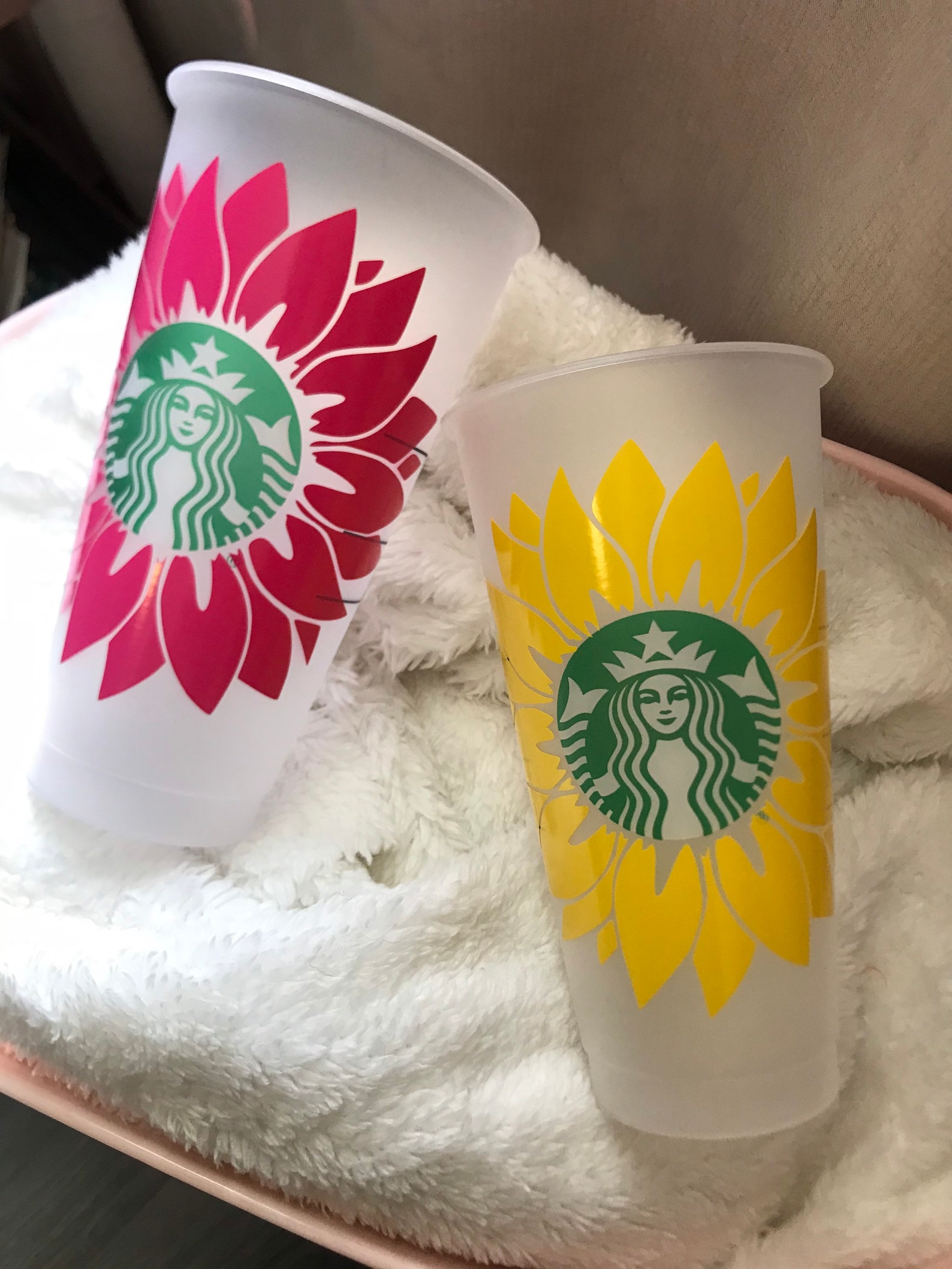 Flower plastic Starbucks cup. Venti Etsy