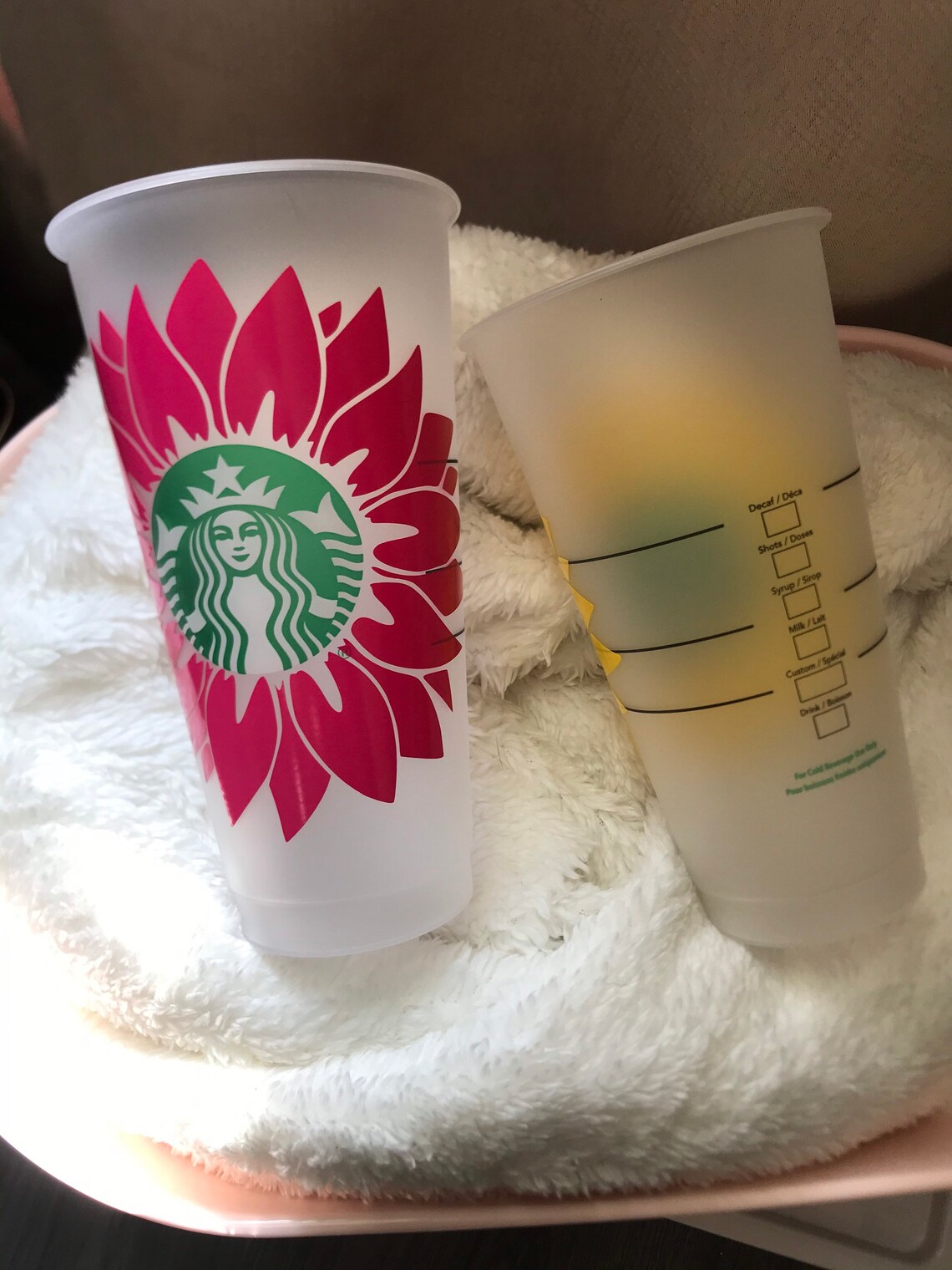 Flower plastic Starbucks cup. Venti Etsy