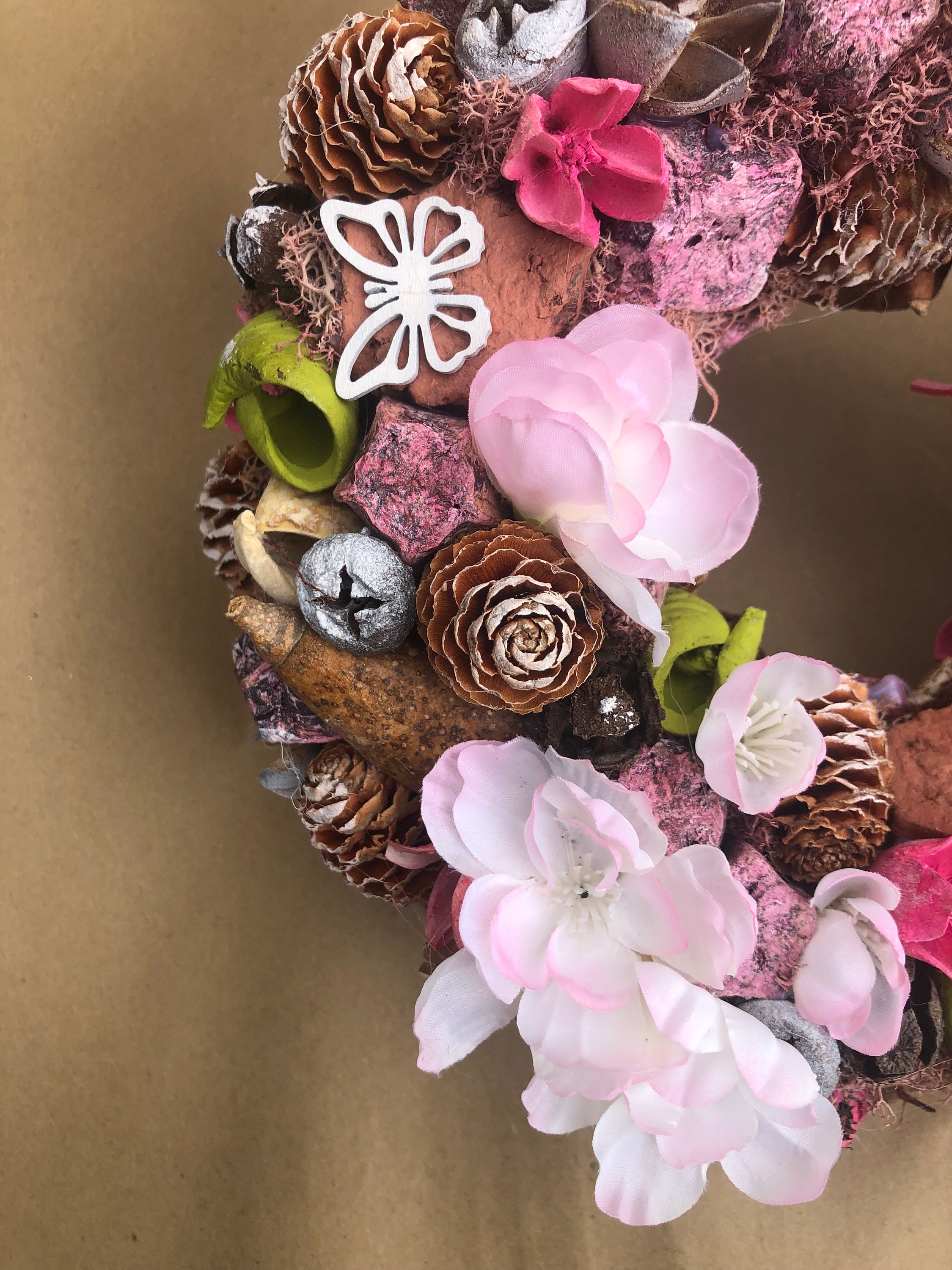 Cherry Blossom Floral Wreath for Front Door Summer Pink - Etsy UK