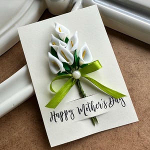 Elegant calla lily flower card for mum personalised keepsake gift box for Mother's Day 3D floral greeting card for best mom birthday present
