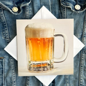 Pinte de bière carte de fête des pères, salut à vous, carte de voeux, cadeau frère buveur, style boisson alcoolisée, meilleurs voeux pour grand-père