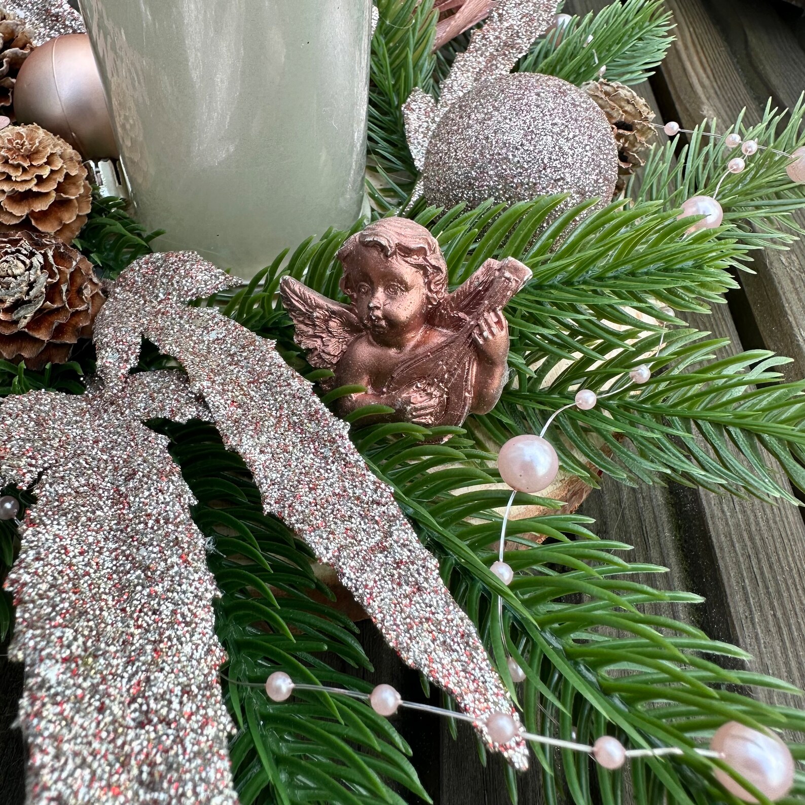 rose-gold-christmas-table-centrepiece-elegant-pink-pillar-etsy-uk