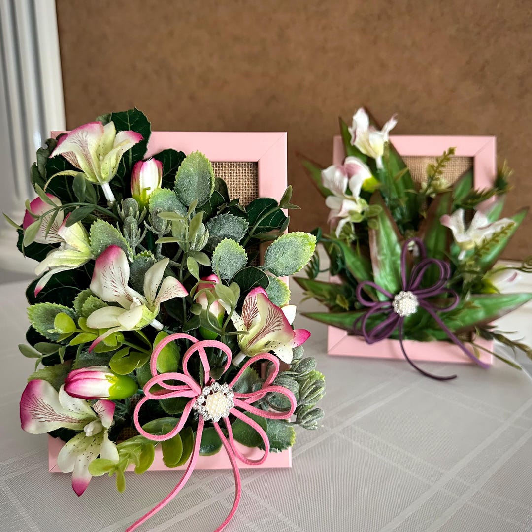 3D Floral Succulent Picture Frame Flower Centrepiece Botanical Garden ...