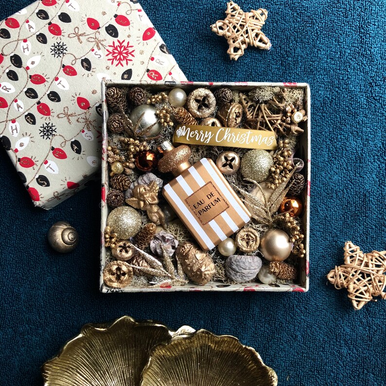 Christmas Gift Box With Perfume Bottle Ornament for Her - Etsy UK