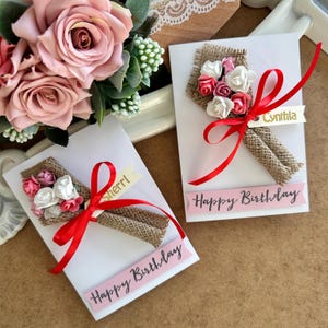 Carte d'anniversaire florale de style champêtre pour maman, bouquet de fleurs rustiques pour femme, cadeau souvenir, carte de voeux de style romantique pour soeur amante de roses