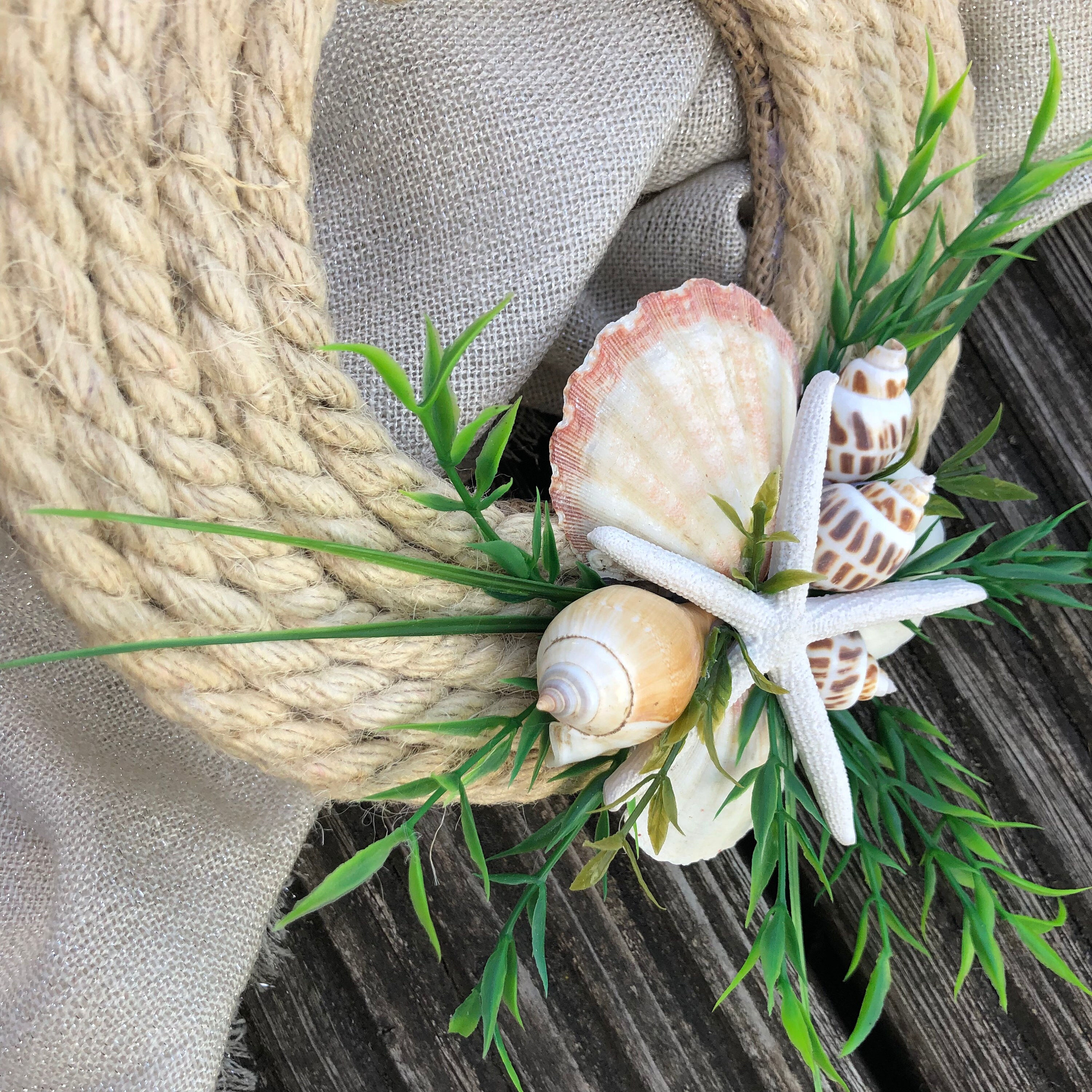 Coastal Rope Wreath With Seashells and Starfish for Front Door Etsy UK