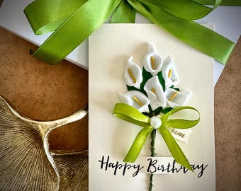 Personalised flower lover mum birthday card 3D botanical greeting gardener grandma keepsake gift for step mum auntie