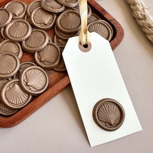 Rustic shell adhesive wax seal sticker beach wedding invitation sea life themed birthday party ocean style table decor tropical gift wrap