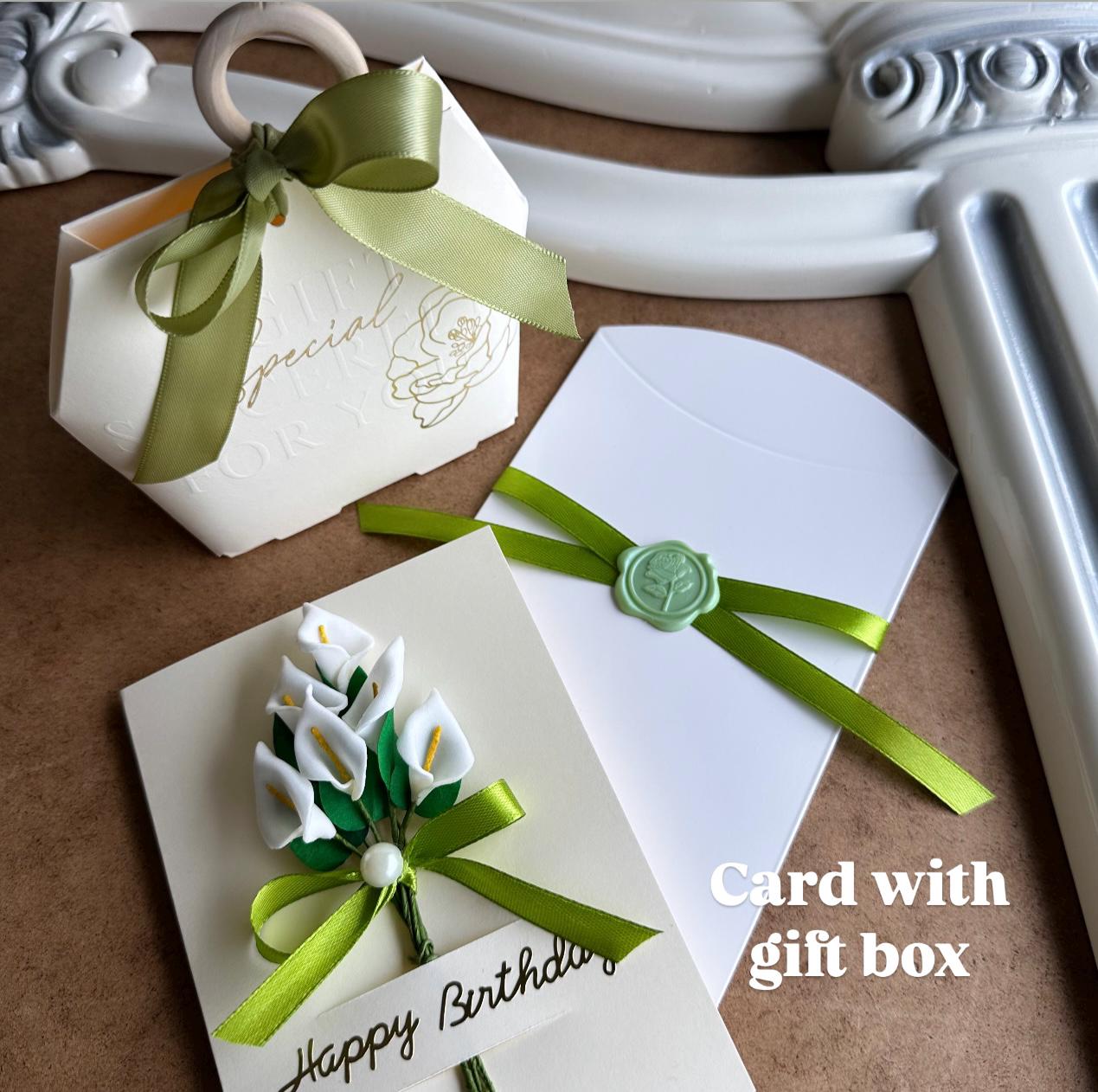 Elegant calla lily flower card for mum personalised keepsake gift box for Mother&#39;s Day 3D floral greeting card for best mom birthday present