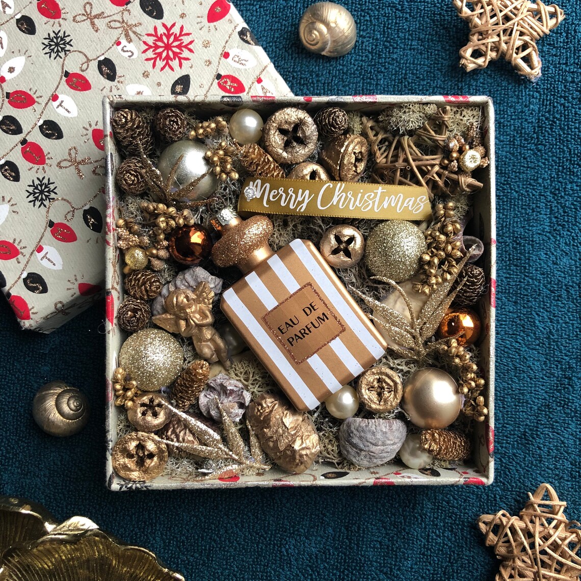 Christmas Gift Box With Perfume Bottle Ornament for Her - Etsy UK