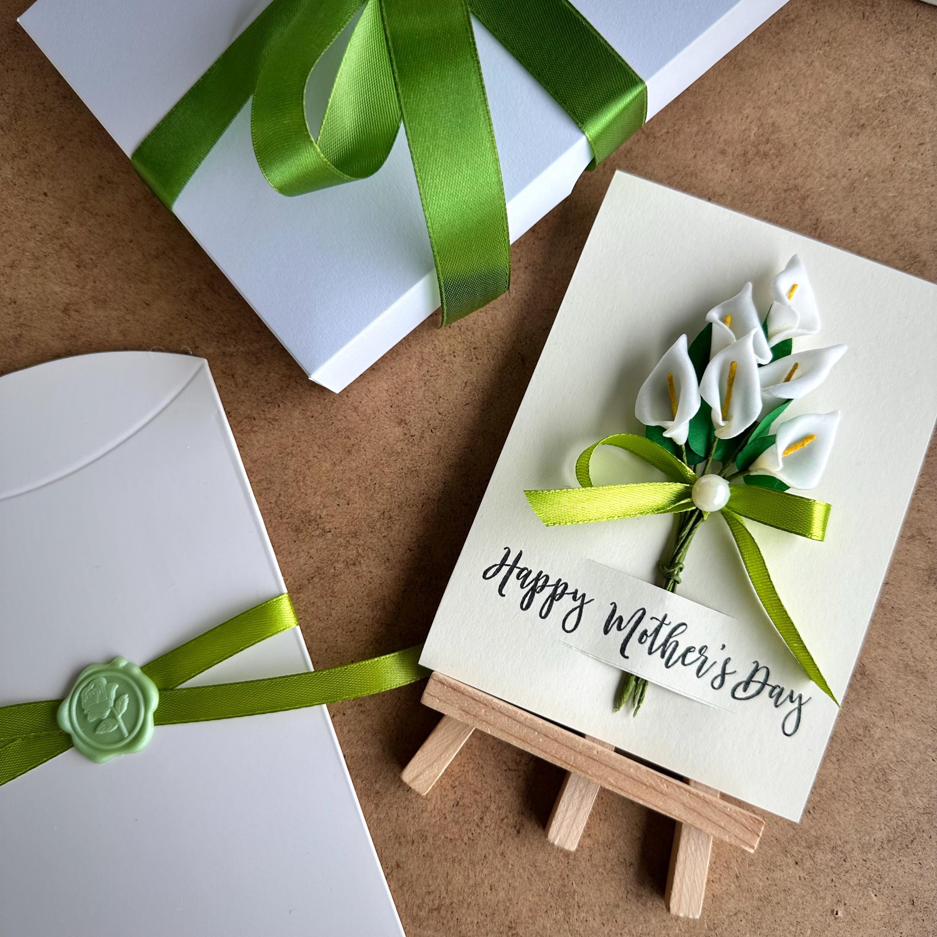 Elegant calla lily flower card for mum personalised keepsake gift box for Mother&#39;s Day 3D floral greeting card for best mom birthday present
