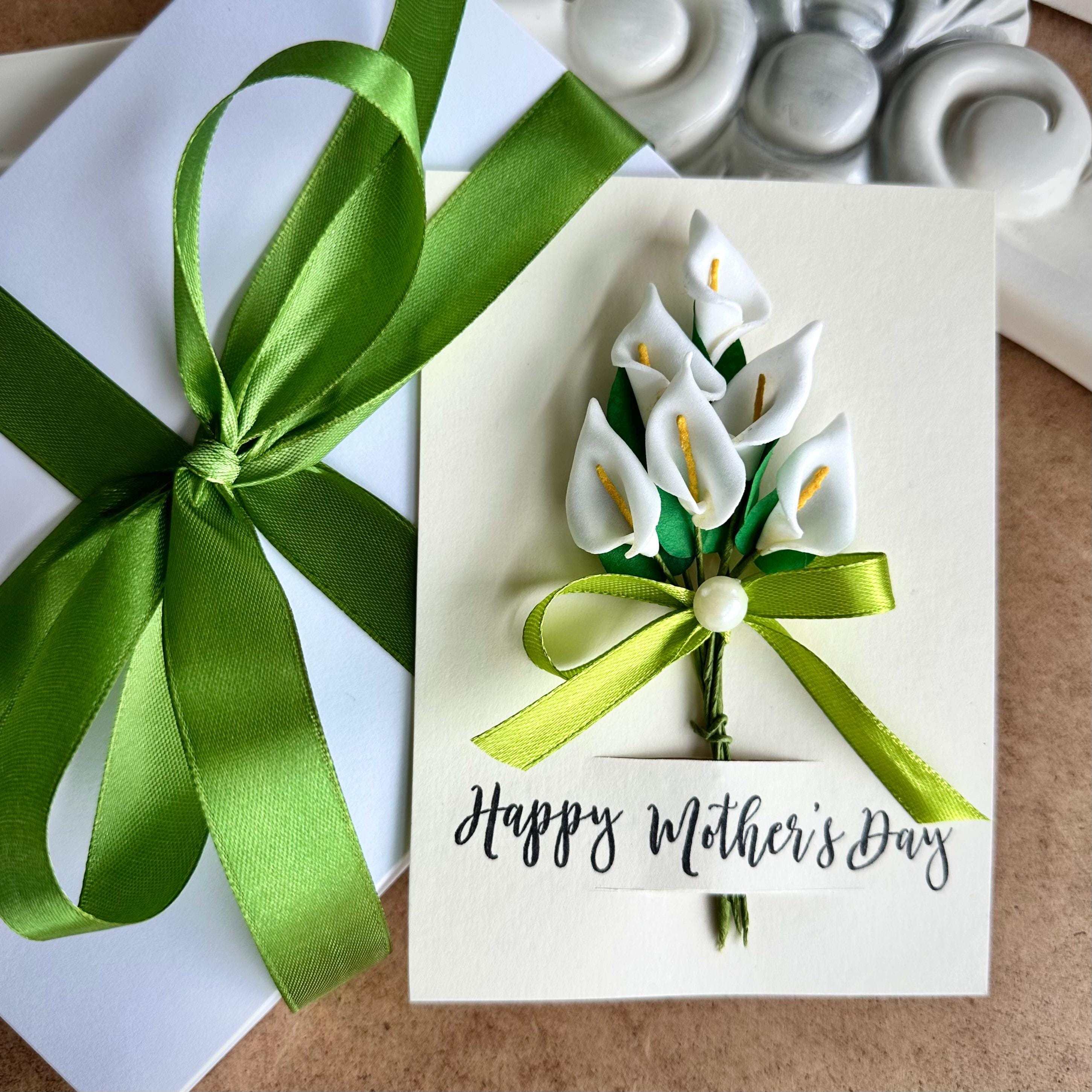 Elegant calla lily flower card for mum personalised keepsake gift box for Mother&#39;s Day 3D floral greeting card for best mom birthday present