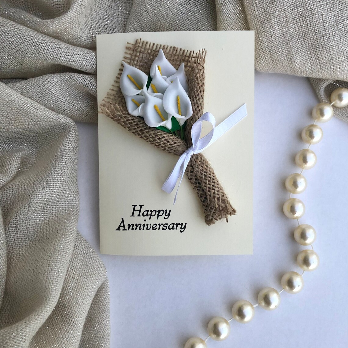 3D Happy Anniversary Calla Lily Flower Card for Her Uk Etsy UK