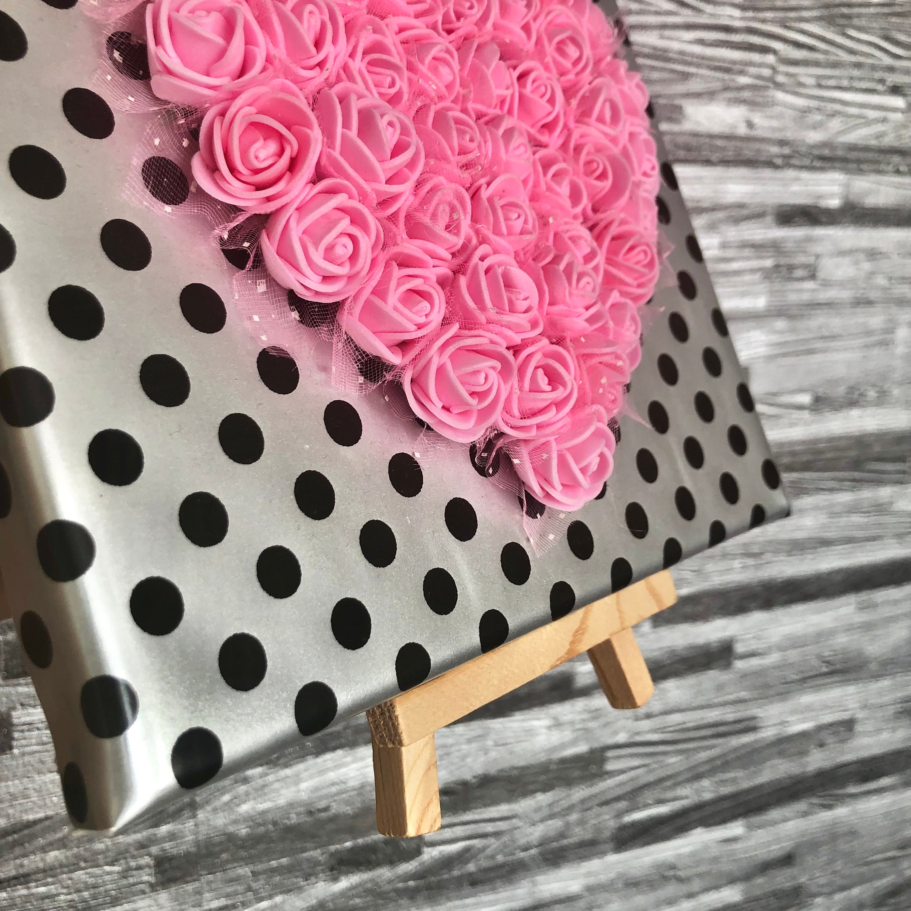 3D Heart Flower Canvas Decor for Girl Bedroom Pink Foam Rose Etsy UK
