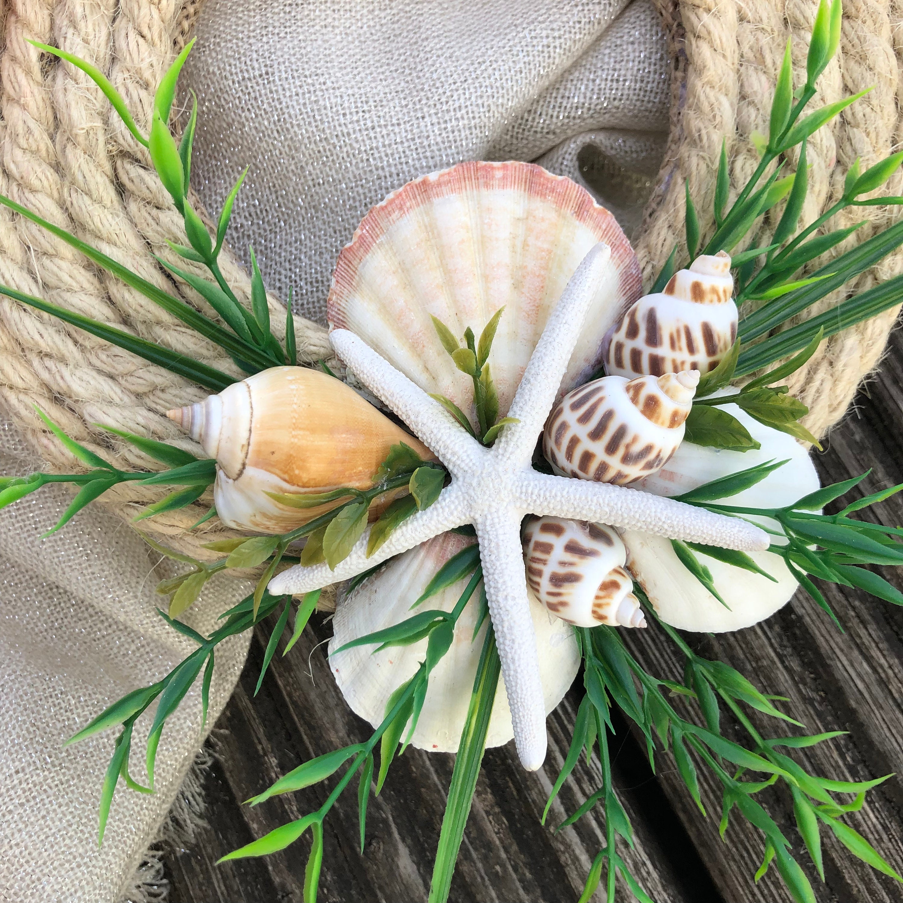 Coastal Rope Wreath With Seashells and Starfish for Christmas Etsy