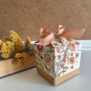 Boîte de faveur de mariage floral or rustique vintage garden party traiter cas élégant cadeau de douche nuptiale boîte de bonbons de luxe sur le thème de la nature botanique
