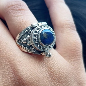 Summer gift | Poison Ring | Lapis lazuli Ring | 925 Sterling Silver Plated Ring | Handmade Ring | Gift for Mom | Statement Ring