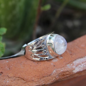 Moonstone Ring, Moonstone Silver Ring, Handmade Moonstone Ring, Moonstone Ring, Boho Ring, Moon Stone Ring, Gift for mom image 4