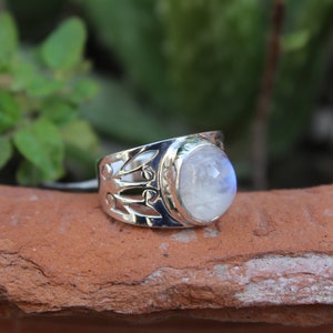 Moonstone Ring, Moonstone Silver Ring, Handmade Moonstone Ring, Moonstone Ring, Boho Ring, Moon Stone Ring, Gift for mom image 6