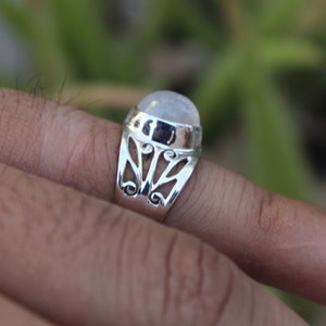 Moonstone Ring, Moonstone Silver Ring, Handmade Moonstone Ring, Moonstone Ring, Boho Ring, Moon Stone Ring, Gift for mom image 3