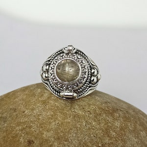Unique Ring,Golden Rotile Ring,925 Sterling Silver Plated Ring, Box Ring,Golden Stone,Handmade Box Ring, Ring